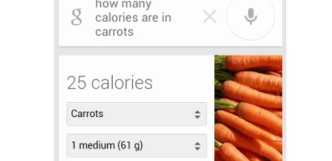 В поиске Google появилась информация о калорийности продуктов  - Фото