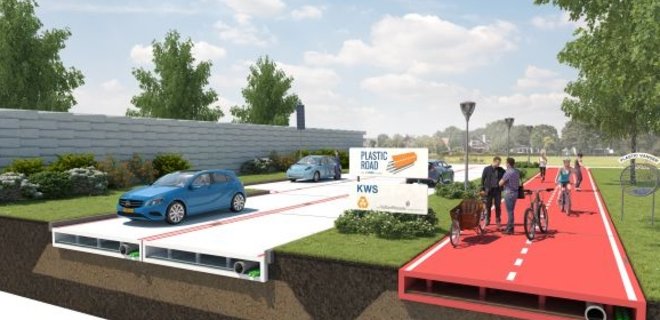 В Голландии хотят строить дороги из пластикового мусора - Фото