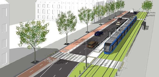 Киев запустил проект строительства линии скоростного трамвая до центра города - Фото