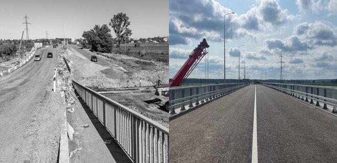 Возле Бородянки построили новый стометровый мост вместо разрушенного россиянами - Фото